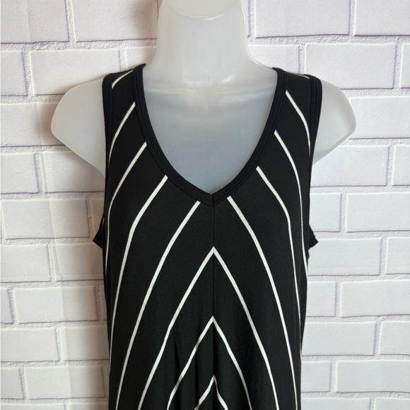 Chic Black and White Striped midi sleeveless Dress with cardigan /size M & L - Picture 5 of 15